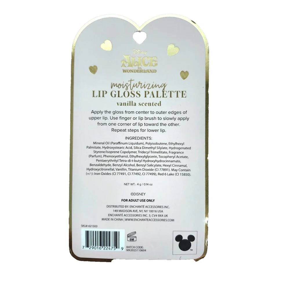 Disney‎ Alice in Wonderland Lip Gloss Palette & Lip Balm Set – Vanilla Scented